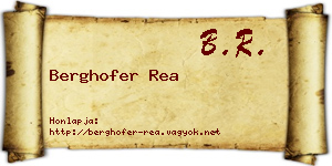 Berghofer Rea névjegykártya